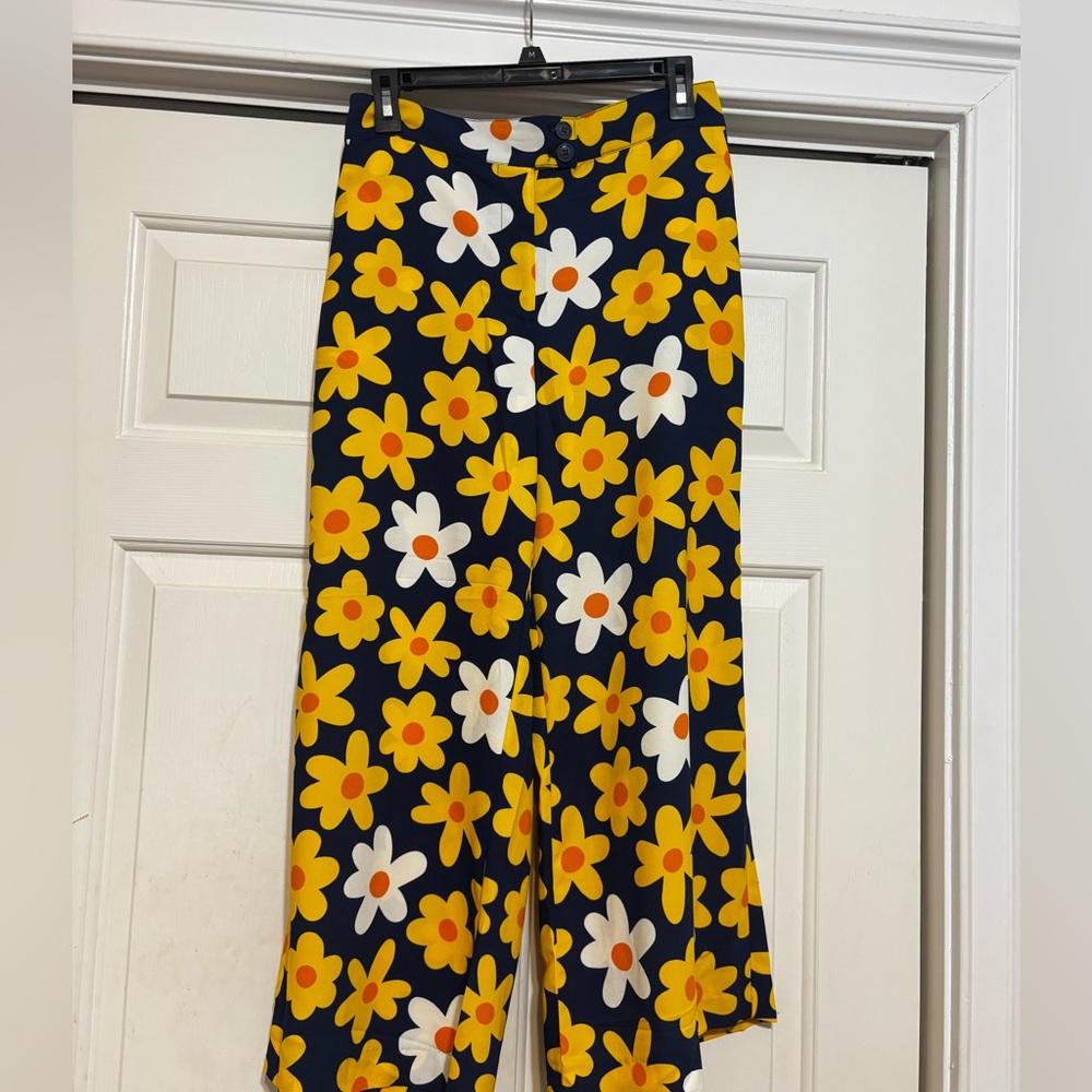 ModCloth Daisy Print Wide Leg Trouser